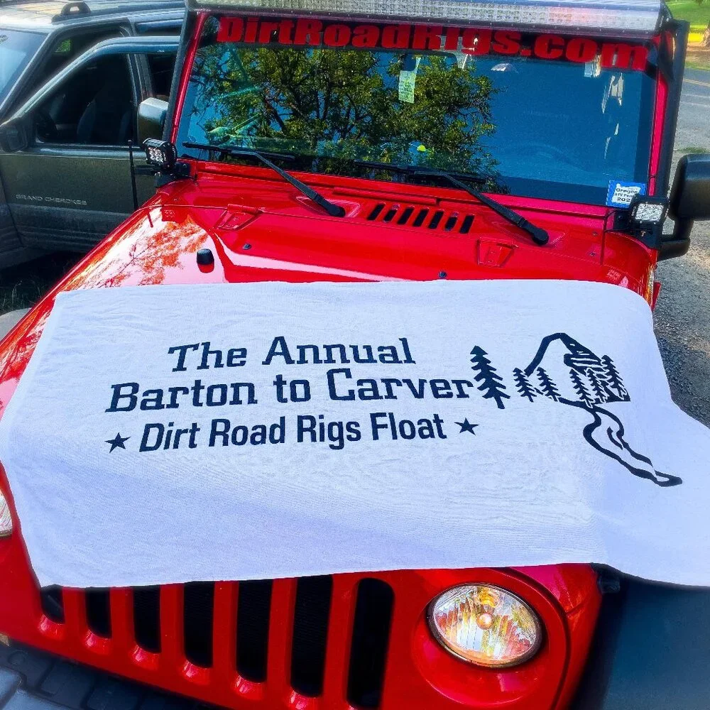 The Annual Barton to Carver Dirt Road Rigs Float Beach Towel
